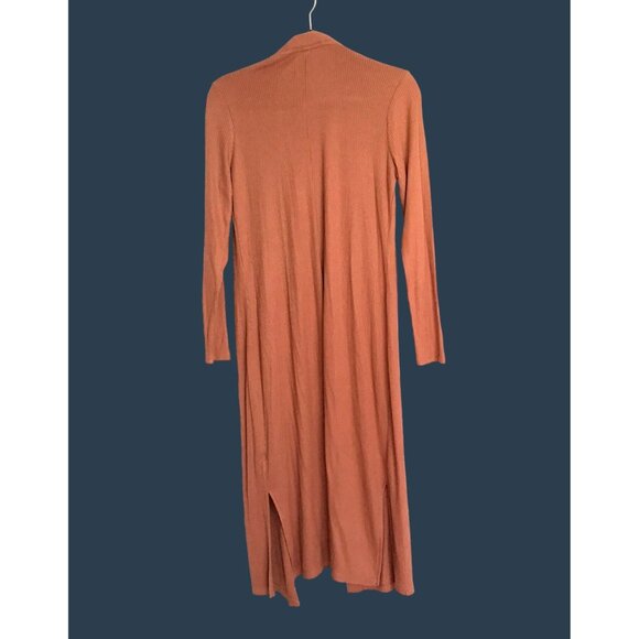 A NEW DAY- WOMENS BROWN OPEN FRONT SIDE POCKETS LONG CARDIGAN SIZE SMALL - Picture 2 of 6